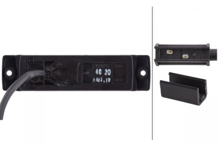 Lumina delimitare stanga/dreapta, rosu, LED, inaltime 16mm; latime 130mm; adancime 32mm, fixare orizontala/fixare verticala, lungime cablu 300mm, 24V (IP5K4K) [1]