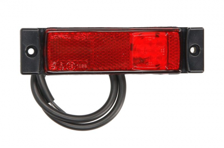Iluminat auto - Lumina delimitare stanga/dreapta, rosu, LED, inaltime 36mm; latime 134,9mm; adancime 20mm lungime cablu 450mm, fara prindere, 12/24V