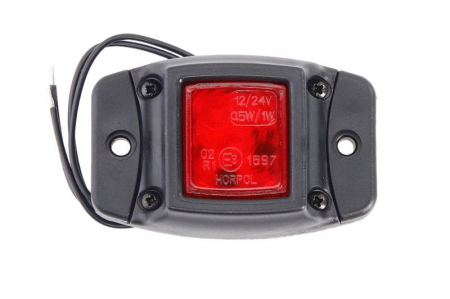 Iluminat auto - Lumina delimitare stanga/dreapta, rosu, LED, inaltime 46,5mm; latime 75mm; adancime 26,5mm lungime cablu 350mm, fara prindere, 12/24V