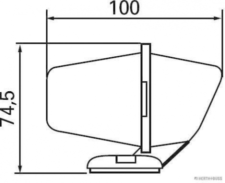 Lumina delimitare stanga/dreapta, rosu, R5W, inaltime 74,5mm; latime 65mm; adancime 65/100mm, 12/24V [3]