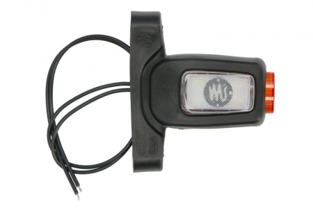 Lumina delimitare stanga, forma: dreptunghiular, portocaliu/rosu/alb, LED lungime cablu 330mm, brat scurt, 12/24V (IP6K9K) [1]