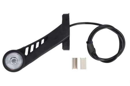 Iluminat auto - Lumina delimitare stanga, forma: rotund, portocaliu/rosu/alb, LED lungime cablu 1000mm, pe brațul lung, 12/24V (conector: CLICK-IN/JAEGER, IP66/IP68)