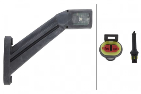 Lumina delimitare stanga, negru/alb, LED, lungime cablu 2000mm, 12/24V (conector: AMP, IP6K9K) [1]