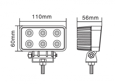 Lumina lucru (Epistar LED, 10-30V, 18W, 1440lm, numar elemente LED: 6x3W, inaltime: 60mm, latime: 110mm, adancime: 56mm) [2]