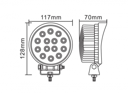 Lumina lucru (Epistar LED, 10-30V, 42W, 3360lm, numar elemente LED: 14x3W, adancime: 70mm, diametru: 117mm) [2]