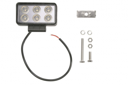 Iluminat auto - Lumina lucru (LED, 12/24/30V, 15W, 1000lm, numar diode: 6x3W, inaltime: 61mm, latime: 110mm, adancime: 55mm, lungime cablu: 0,45m, lumina dispersata)