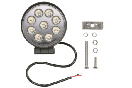 Iluminat auto - Lumina lucru (LED, 12/24/30V, 22W, 2200lm, numar diode: 9x3W, inaltime: 127mm, adancime: 50mm, diametru: 115mm, lungime cablu: 0,45m, lumina dispersata)