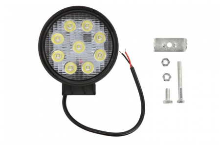 Iluminat auto - Lumina lucru (LED, 12/24/30V, 27W, 1800lm, numar elemente LED: 9, adancime: 55mm, diametru: 128mm, lumina focalizata)