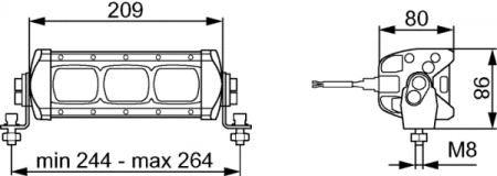 Lumina lucru (LED, 12/24V, 22W, 1000lm, numar elemente LED: 3, lungime: 2000mm, inaltime: 86mm, latime: 209mm, adancime: 80mm) [3]