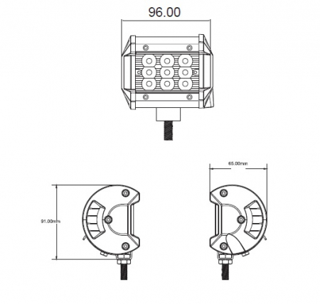 Lumina lucru (OSRAM LED, 10-30V, 27W, 2700lm, numar elemente LED: 9x3W, inaltime: 91mm, latime: 96mm, adancime: 65mm) [2]