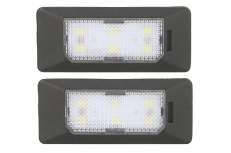 Piese Auto - Lumina numar inmatriculare, culoare lumina: alb; set, 12V, cu aprobare circulatie potrivit AUDI A1, A4 ALLROAD B8, A4 B6, A4 B7, A4 B8, A5, A6 ALLROAD C6, A6 ALLROAD C7, A6 C6, A6 C7, A7, Q5, TT 04.02