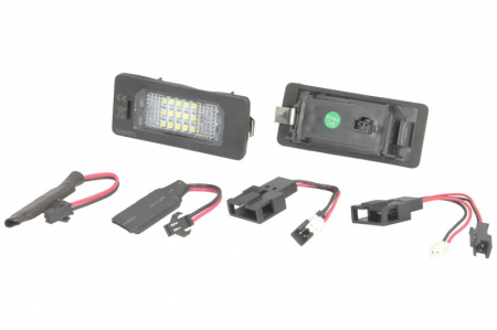 Piese Auto - Lumina numar inmatriculare, culoare lumina: alb; set, 12V, cu aprobare circulatie potrivit AUDI A1, A4 ALLROAD B8, A4 B6, A4 B7, A4 B8, A5, A6 ALLROAD C6, A6 ALLROAD C7, A6 C6, A6 C7, A7, Q5, TT 04.02