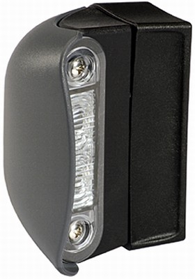 Lampa numar - Lumina numar inmatriculare (LED, 12/24V, culoare: negru, culoare sticla: transparent, 57x85mm, lungime cablu: 2500mm)