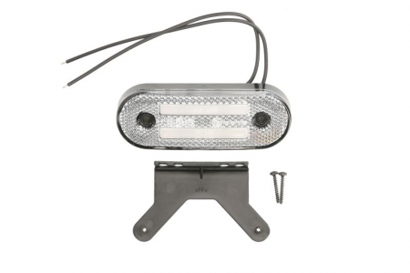 Piese Auto - Lumini clarificare stanga/dreapta, alb, LED, inaltime 41mm; latime 115mm; adancime 20mm, în relief, lungime cablu 220mm, cu cuier, 12/24V