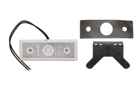 Piese Auto - Lumini clarificare stanga/dreapta, alb, LED, inaltime 44mm; latime 119mm; adancime 19,5mm, în relief, lungime cablu 220mm, cu cuier, 12/24V
