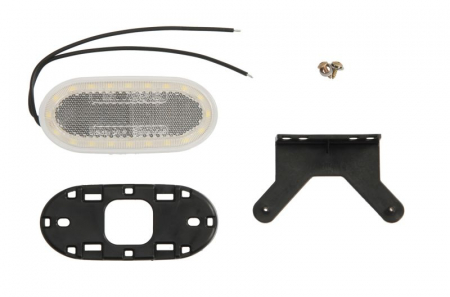 Piese Auto - Lumini clarificare stanga/dreapta, alb, LED, inaltime 46,5mm; latime 106,5mm; adancime 21,8mm, în relief, lungime cablu 220mm, cu cuier, 12/24V