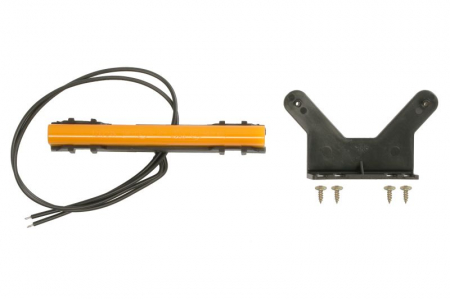 Piese Auto - Lumini clarificare stanga/dreapta, forma: dreptunghiular, portocaliu, LED, inaltime 18mm; latime 125mm; adancime 24,5mm, în relief, lungime cablu 240mm, cu cuier, 12/24V (IP6K9K)
