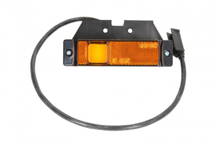 Lumini clarificare stanga/dreapta, forma: dreptunghiular, portocaliu, LED, inaltime 32mm; latime 116mm, în relief, lungime cablu 500mm, cu cuier, 12/24V (cu balama; cu clemă pentru fir plat, conector: [0]