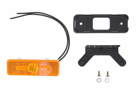 Piese Auto - Lumini clarificare stanga/dreapta, forma: dreptunghiular, portocaliu, LED, inaltime 36mm; latime 103mm; adancime 18mm, în relief/suprafata, lungime cablu 240mm, cu cuier, 12/24V (IP6K9K)