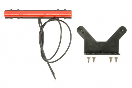 Piese Auto - Lumini clarificare stanga/dreapta, forma: dreptunghiular, rosu, LED, inaltime 18mm; latime 125mm; adancime 24,5mm, în relief, lungime cablu 400mm, cu cuier, 12/24V (IP6K9K)