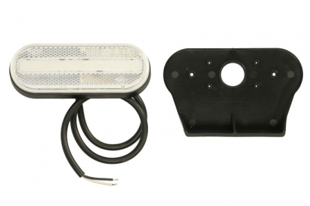 Iluminat auto - Lumini clarificare stanga/dreapta, forma: oval, alb, LED, inaltime 45,9mm; latime 119,6mm; adancime 20,5mm, în relief, lungime cablu 500mm, cu cuier, 12/24V (IP68)