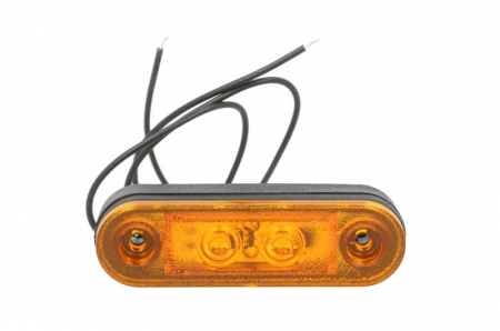 Iluminat auto - Lumini clarificare stanga/dreapta, forma: oval, portocaliu, LED, inaltime 22,8mm; latime 79,5mm; adancime 13mm, suprafata, lungime cablu 300mm, 12/24V (in orificiu 44x17mm; oval cu saiba HOR 72)