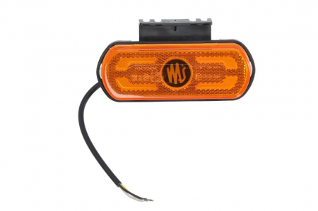 Piese Auto - Lumini clarificare stanga/dreapta, forma: oval, portocaliu, LED, inaltime 53mm; latime 133,8mm; adancime 25mm, în relief, lungime cablu 240mm, cu cuier, 12/24V (cu functie de semnalizator lateral, IP6