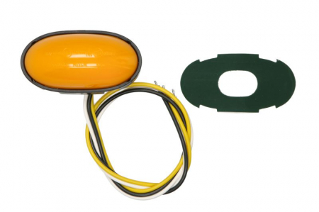Piese Auto - Lumini clarificare stanga/dreapta, forma: oval, portocaliu, LED, inaltime 75mm; latime 39,5mm; adancime 31mm, suprafata/to screw, lungime cablu 380mm, fara relief, 12/24V (tip: neon; cu functie de sem