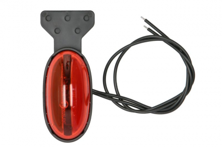 Piese Auto - Lumini clarificare stanga/dreapta, forma: oval, rosu/alb, LED, inaltime 75mm; latime 39,5mm; adancime 31mm, în relief, lungime cablu 380mm, cu cuier, 12/24V (IP6K9K)