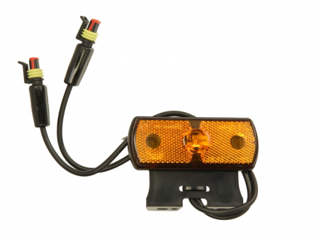 Piese Auto - Lumini clarificare stanga/dreapta, portocaliu, LED, cu cuier, 24V (conector: SUPERSEAL 2PIN) potrivit SCHMITZ