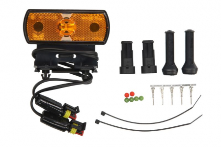 Piese Auto - Lumini clarificare stanga/dreapta, portocaliu, LED, cu cuier, 24V (conector: SUPERSEAL 2PIN) potrivit SCHMITZ