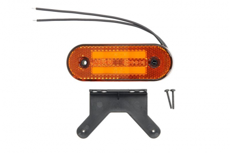 Lumini clarificare stanga/dreapta, portocaliu, LED, inaltime 41mm; latime 115mm; adancime 20mm, în relief, lungime cablu 220mm, cu cuier, 12/24V [0]