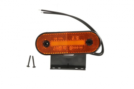 Piese Auto - Lumini clarificare stanga/dreapta, portocaliu, LED, inaltime 41mm; latime 115mm; adancime 20mm, în relief, lungime cablu 220mm, cu cuier, 12/24V