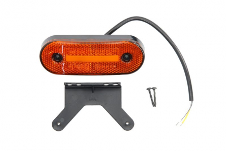 Lumini clarificare stanga/dreapta, portocaliu, LED, inaltime 41mm; latime 115mm; adancime 20mm, în relief, lungime cablu 220mm, cu cuier, 12/24V (cu functie de semnalizator lateral) [0]