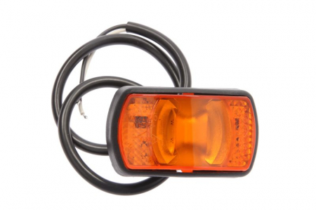 Iluminat auto - Lumini clarificare stanga/dreapta, portocaliu, LED, inaltime 42mm; latime 71mm; adancime 25mm, suprafata, lungime cablu 500mm, 12/24V (cu reflector)