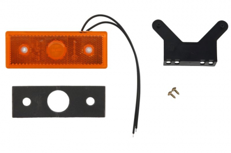 Piese Auto - Lumini clarificare stanga/dreapta, portocaliu, LED, inaltime 44mm; latime 119mm; adancime 19,5mm, în relief, lungime cablu 220mm, cu cuier, 12/24V