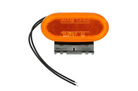 Piese Auto - Lumini clarificare stanga/dreapta, portocaliu, LED, inaltime 46,5mm; latime 106,5mm; adancime 21,8mm, în relief, lungime cablu 220mm, cu cuier, 12/24V