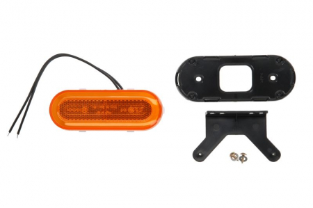 Piese Auto - Lumini clarificare stanga/dreapta, portocaliu, LED, inaltime 49mm; latime 124mm; adancime 20mm, în relief, lungime cablu 220mm, cu cuier, 12/24V (tip: neon)