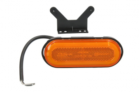 Piese Auto - Lumini clarificare stanga/dreapta, portocaliu, LED, inaltime 49mm; latime 124mm; adancime 20mm, în relief, lungime cablu 220mm, cu cuier, 12/24V (tip: neon) potrivit ADR