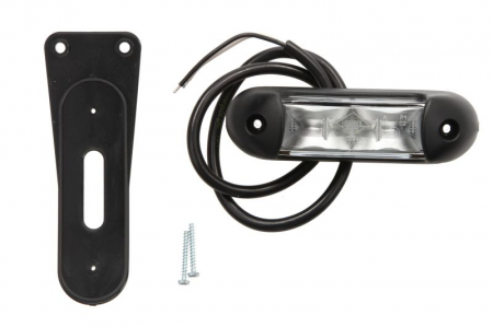 Iluminat auto - Lumini clarificare stanga/dreapta, rosu/alb, LED, inaltime 139mm; latime 48mm; adancime 38mm, în relief, lungime cablu 500mm, cu cuier, 12/24V