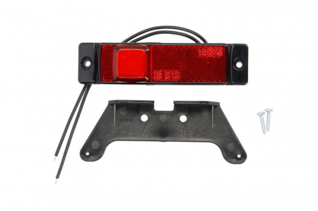 Lumini clarificare stanga/dreapta, rosu, LED, inaltime 32mm; latime 130mm; adancime 20mm, în relief, lungime cablu 210mm, cu cuier, 12/24V [0]