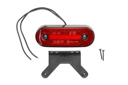 Piese Auto - Lumini clarificare stanga/dreapta, rosu, LED, inaltime 41mm; latime 115mm; adancime 20mm, în relief, lungime cablu 220mm, cu cuier, 12/24V