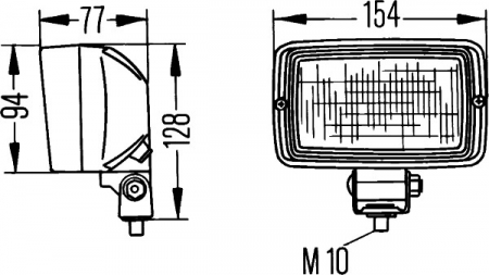 Lumini de lucru (H3, 154x94mm) 12V FENDT 200 1987-2003 [2]