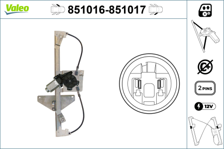 Macara geam Fata Dreapta electric, cu motor, numar de usi: 4 potrivit CITROEN C3 II 2009-2016 [1]