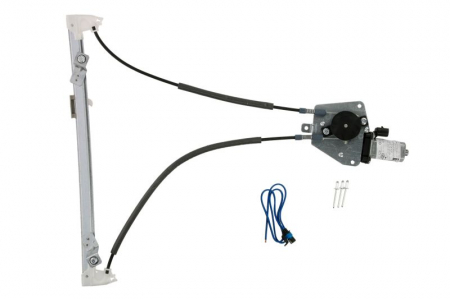 Macara geam - Macara geam fata stanga (electric, cu motor, 2 usi, 2 pini) CITROEN SAXO; PEUGEOT 106 I, 106 II intre 1991-2004