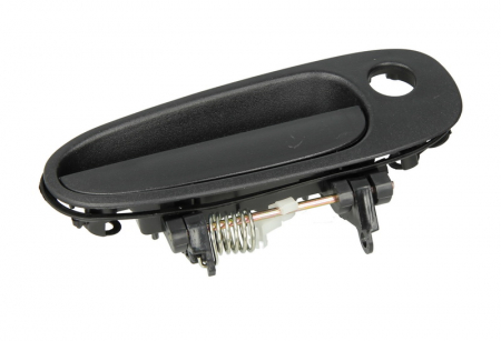 Mecanism stergatoare - Maner usa Fata Dreapta (extern, cu gaura pentru incuietoare, negru) potrivit TOYOTA COROLLA 1.3-2.0D 05.92-04.97