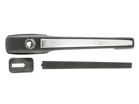 Maner usa - Maner usa Fata Stanga exterior, cu locas incuietoare, crom/negru potrivit VW CADDY I, GOLF II, JETTA II, PASSAT B2, POLO, POLO CLASSIC, POLO II, SCIROCCO 0.9-2.2 1979-1994