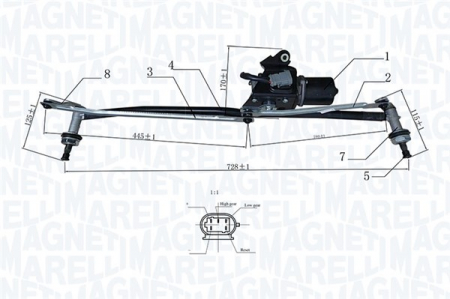 Mecanism stergator parbriz (cu motor) potrivit IVECO DAILY III, DAILY IV 05.99-08.11 [1]