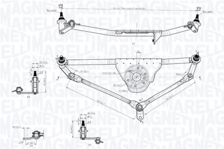 Mecanism stergator parbriz (fara motor) potrivit BMW 3 (E36) 09.90-05.99 [2]