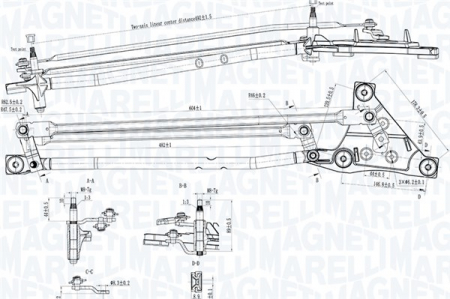 Mecanism stergatoare - Mecanism stergator parbriz (fara motor) potrivit VOLVO C30, C70 II, S40 II, V50 12.03-06.13
